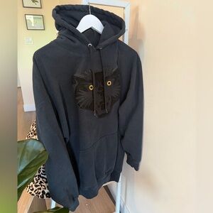 Black Hoodie with Embroidered Black Panther/ Jaguar Design